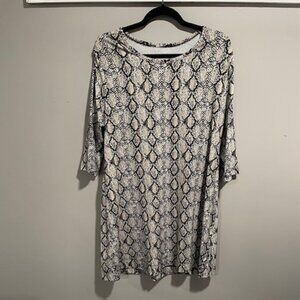 Lulu B 3/4 sleeve XL - cream/black "snakeskin" pattern- FREE SHIPPING